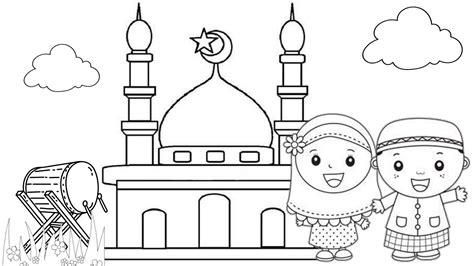Mewarnai Tema Ramadhan Buku Mewarnai Pelajaran Seni Lembar Mewarnai
