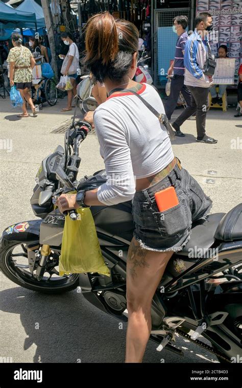 Girl Riding A Motorcycle Thailand Southeast Asia Stock Photo Alamy