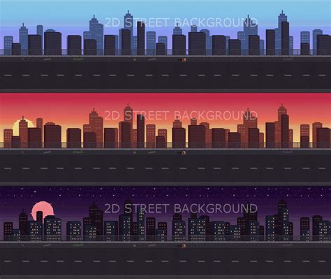 2d Street And Road Backgrounds Pack Game Backgrounds