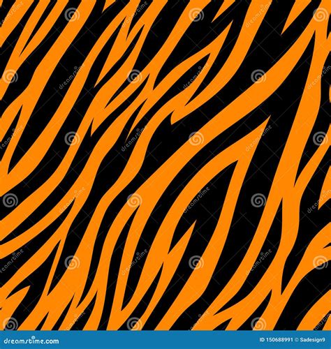 Seamless Pattern With Tiger Stripes Stock Vector Illustration Of