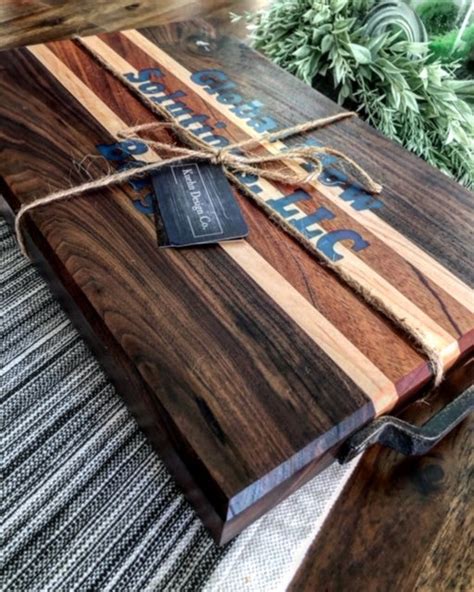 Custom Charcuterie Board With Handles And Epoxy Inlay Etsy