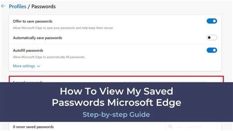How To View My Saved Passwords Microsoft Edge Easy Guide Tech