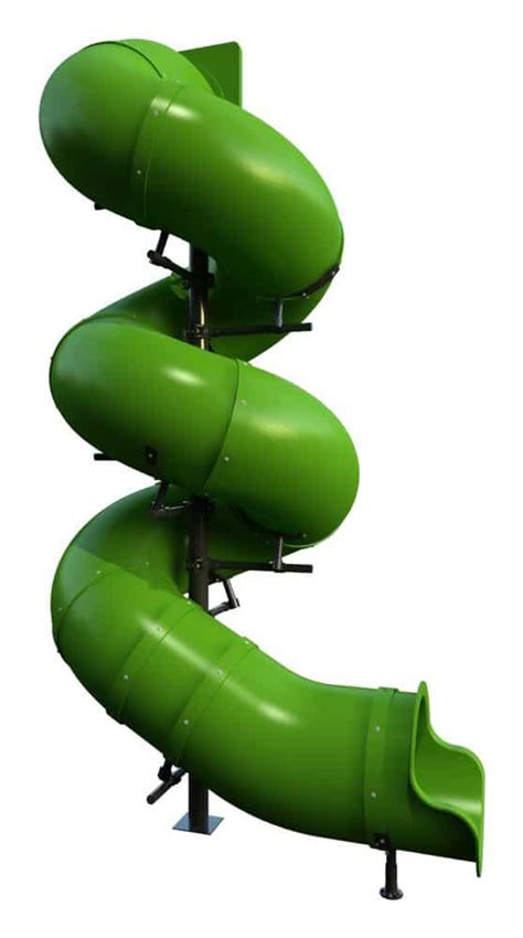 14 Foot Deck Height Spiral Tube Slide Slide And Supports Only