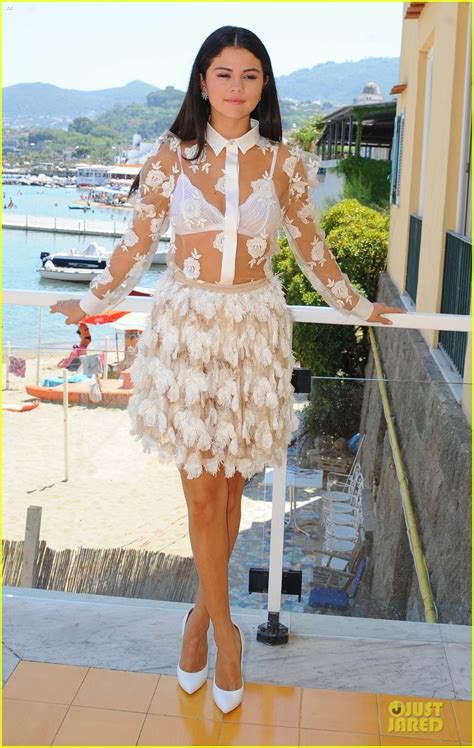 Selena Gomez Flaunts White Bra In Sheer Ensemble At Ischia Global Film
