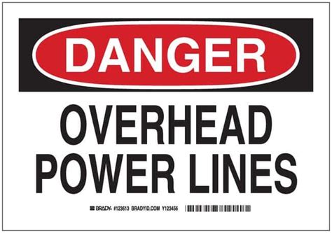 Brady™ Signs Danger Overhead Power Lines Fisher Scientific