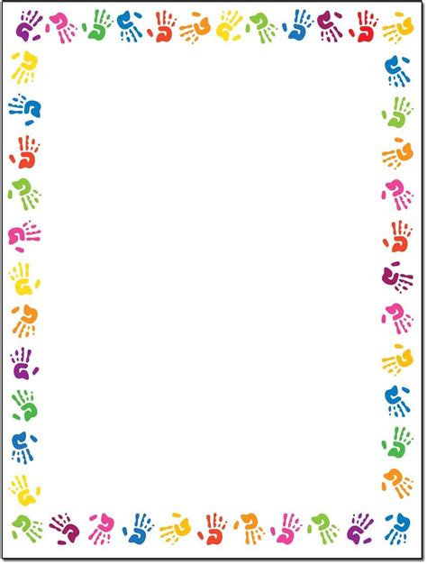 Childrens Hands Border Stationery 85 X 11 60 Letterhead