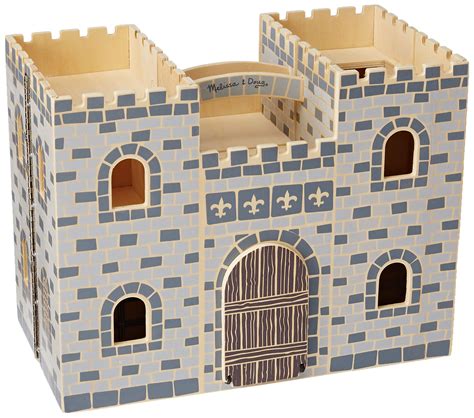 Melissa And Doug Fold And Go Wooden Castle Dollhouse With Wooden Dolls