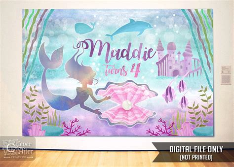 Mermaid Backdrop Under The Sea Kingdom Background Little Etsy In 2021 Mermaid Parties