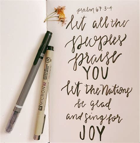 Brush Pen Lettering And Calligraphy Let All The Peoples Praise You