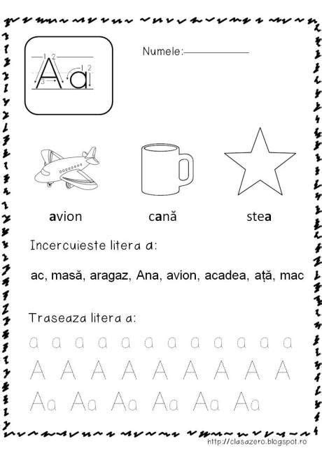 Fise Litere Clasa Pregatitoare Kids Math Worksheets Alphabet