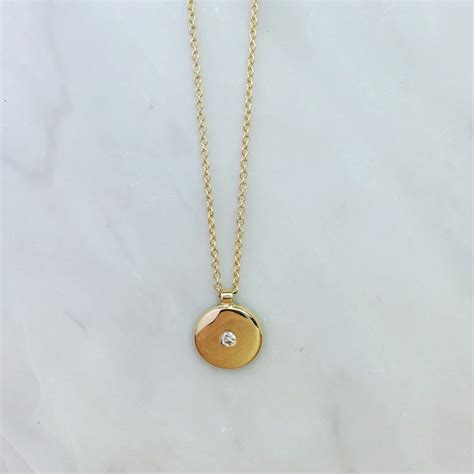 Diamond Gold Disc Pendant Shona Glasgow Jewellery Designer