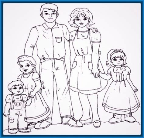 Dibujo De Una Familia Extensa Para Colorear Male Sketch Art