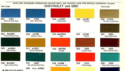1969 Chevrolet Colors Chevy Truck Colors By Iris Auto Paint Colors
