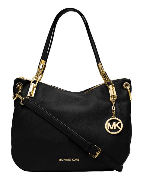 Michael Michael Kors Brooke Leather Shoulder Tote Bag In Black Lyst