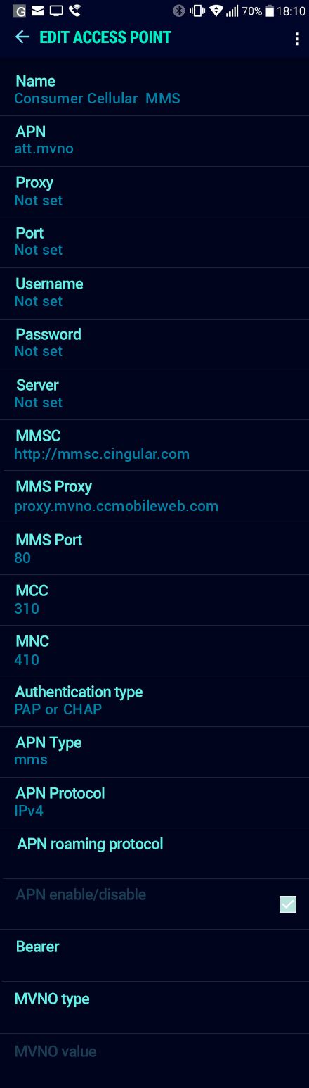 Consumer Cellular Allview P8 Pro Mms Apn Settings For United States