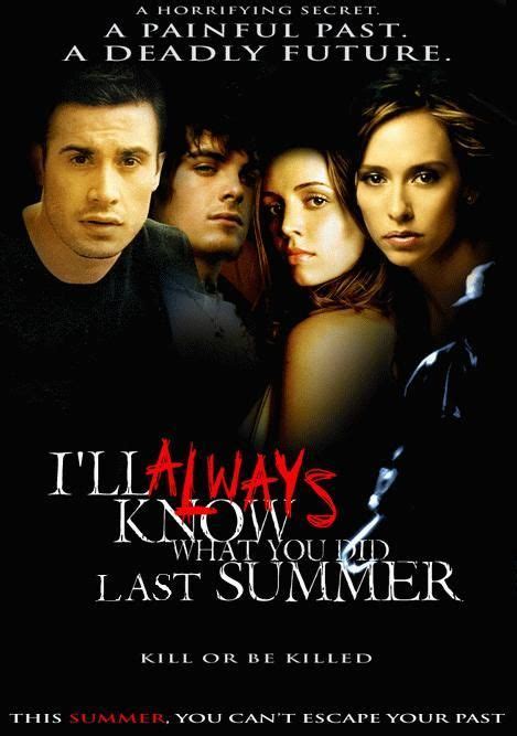 After accidentally causing their friend to fall to his death, a groupof teenagers is stalked one year later by a fisherman with a hook whoknows what they did last summer. I'll always know what you did last summer | Old film ...