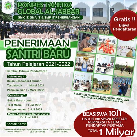 Pendaftaran Ponpes Global Al-Jabbar
