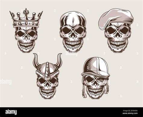 Skulls Heads Set Stock Vector Image And Art Alamy