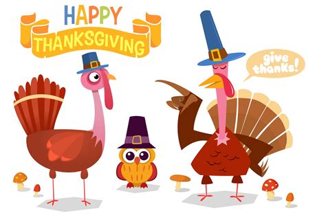 Thanksgiving Day Turkeys Cartoon Vector Illustration 488308