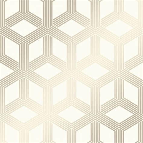 Hexa Geometric Wallpaper In Cream And Gold I Love Wallpaper