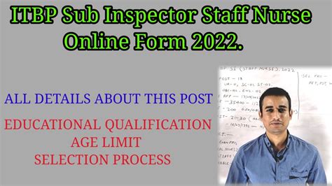 ITBP Sub Inspector Staff Nurse Online Form 2022 Recruitment