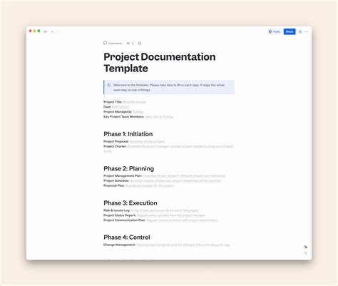 Project Documentation Template Word Projectdeveloper Riset