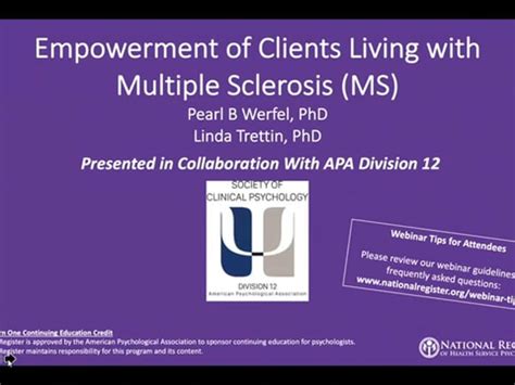 Empowerment Of Clients Living With Multiple Sclerosis Ms Archived