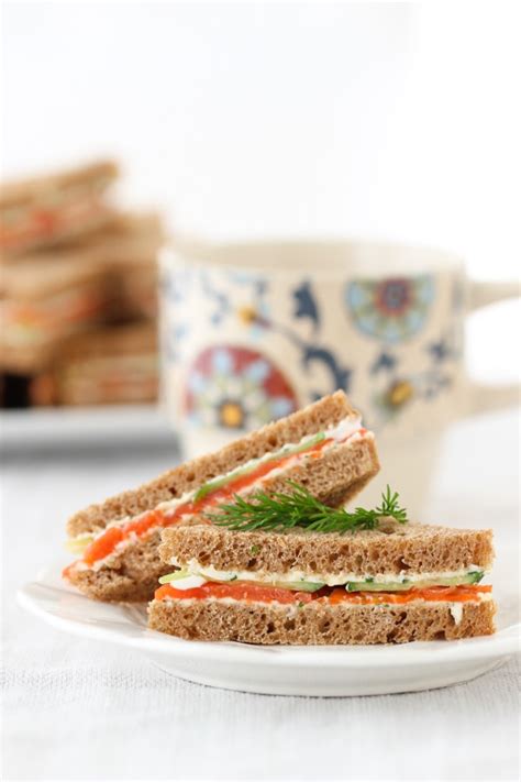 Salmon And Cucumber Tea Sandwiches Olga S Flavor Factory