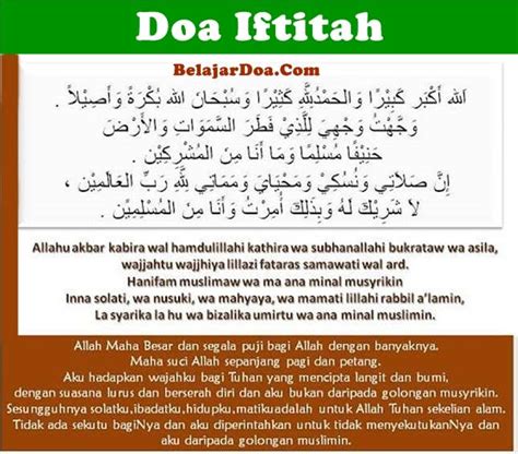 3 Bacaan Doa Iftitah Sesuai Sunnah Bahasa Arab Latin Dan Terjemahan