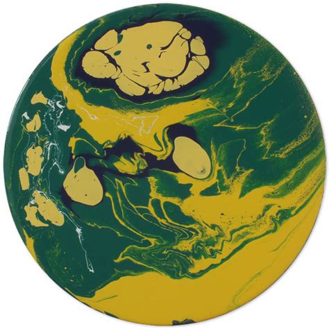 Green Yellow Blue Original Tondo Art Portholes Of Aurelia Xviiii