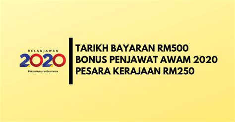 A fronte di una bassa. Tarikh Bayaran RM500 Bonus Penjawat Awam 2020 & Pesara ...