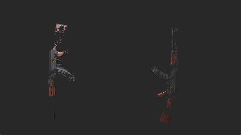 Two Brown And Black Assault Rifles 3d Weapon Hd Wallpaper Wallpaper