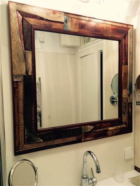 Diy Rustic Pallet Mirror For Wall Easy Pallet Ideas