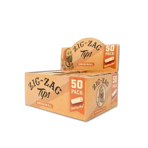 Zig Zag Original Unbleached Rolling Tips 50 Pack Carton Vgi