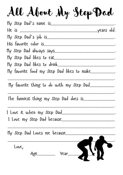 All About My Step Dad Printable Step Dad Birthday Etsy