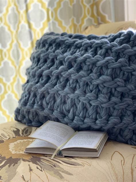 Jumbo yarns are thick yarns. Jumbo Yarn Garter-Stitched Pillow How-To — Yarn Scissors ...