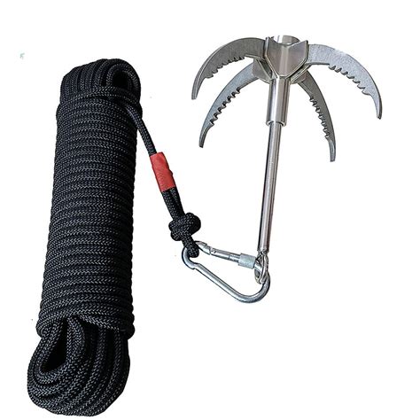 Lixada Grappling Hook Folding Foldable Survival Claw Stainless Steel