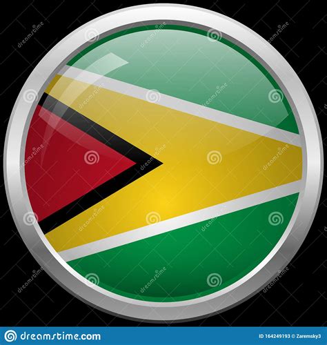Guyana Flag Glass Button Vector Illustration Stock Vector Illustration Of Success Vector