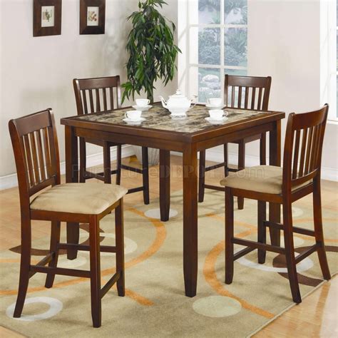 Counter height kitchen & dining room sets : Cherry Finish Modern 5Pc Counter Height Dining Set w ...