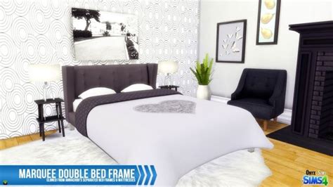 Marquee Double Bed Frame At Onyx Sims Via Sims 4 Updates Sims 4 Cc