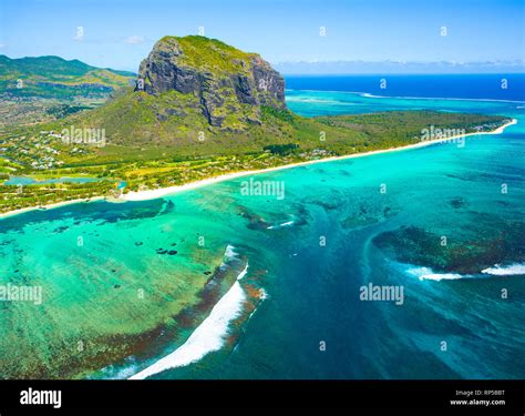 Aerial View Of Mauritius Island Panorama And Famous Le