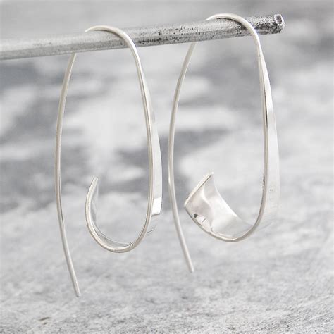 Flared Ribbon Sterling Silver Hoop Earrings By Otis Jaxon Silver