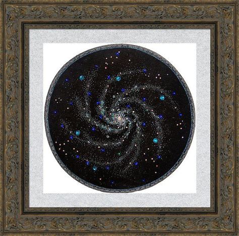 Spiral Galaxy Beadwork Bead Embroidery Framed Print By Sofia Metal