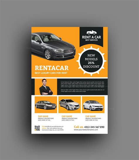 Rent A Car Flyer Design Template 001497 Template Catalog