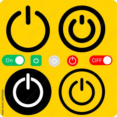 Power Button Icon Power On Off Button Vector Power Switch In 3d