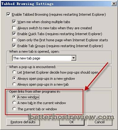 May 12, 2021 · if you use a mouse, simply utilizing the middle mouse button to click on a link will immediately open it in a new browser tab! Open Links in the Same Tab not New Tab or Window for IE ...