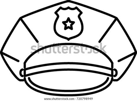 Police Cap Outline Icon Stock Vector (Royalty Free) 720798949