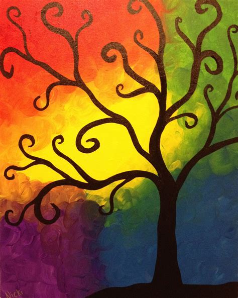 Color Tree Painting Pastel Drawing Art