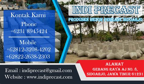 (desember 2020) daftar harga produk maspion baru & bekas termurah di indonesia. Indi Precast - Produsen Beton Precast Sidoarjo