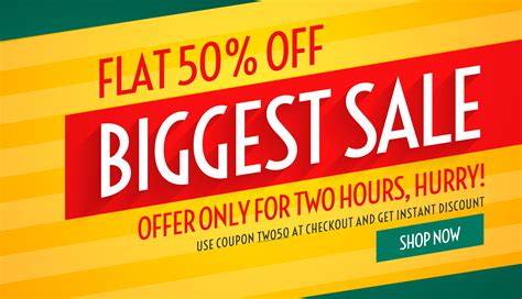 Biggest Sale Offers And Discount Banner Template For Promotion